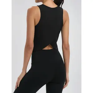 Spring and summer women's sports vest, quick drying fitness yoga sleeveless hooded sweatshirt, running breathable loose sports T-shirt, yoga exercise vest sleeveless fitness topRAIMENTRY