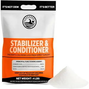 4-Pounds  Pool Stabilizer & Conditioner, Max Strength Cyanuric Acid for Pools,  & Salt Water - Reduces Chlorine Loss, Ideal for Swimming & Hot Tubs