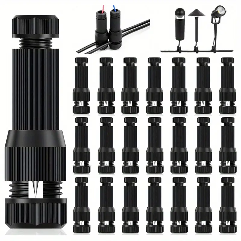 Quick Connect Wire Connectors for Landscape Lighting Durable Screw-Tight Design for Outdoor Pathway Lights, No Stripping Needed, Efficient Wire Management Secure Connection Design