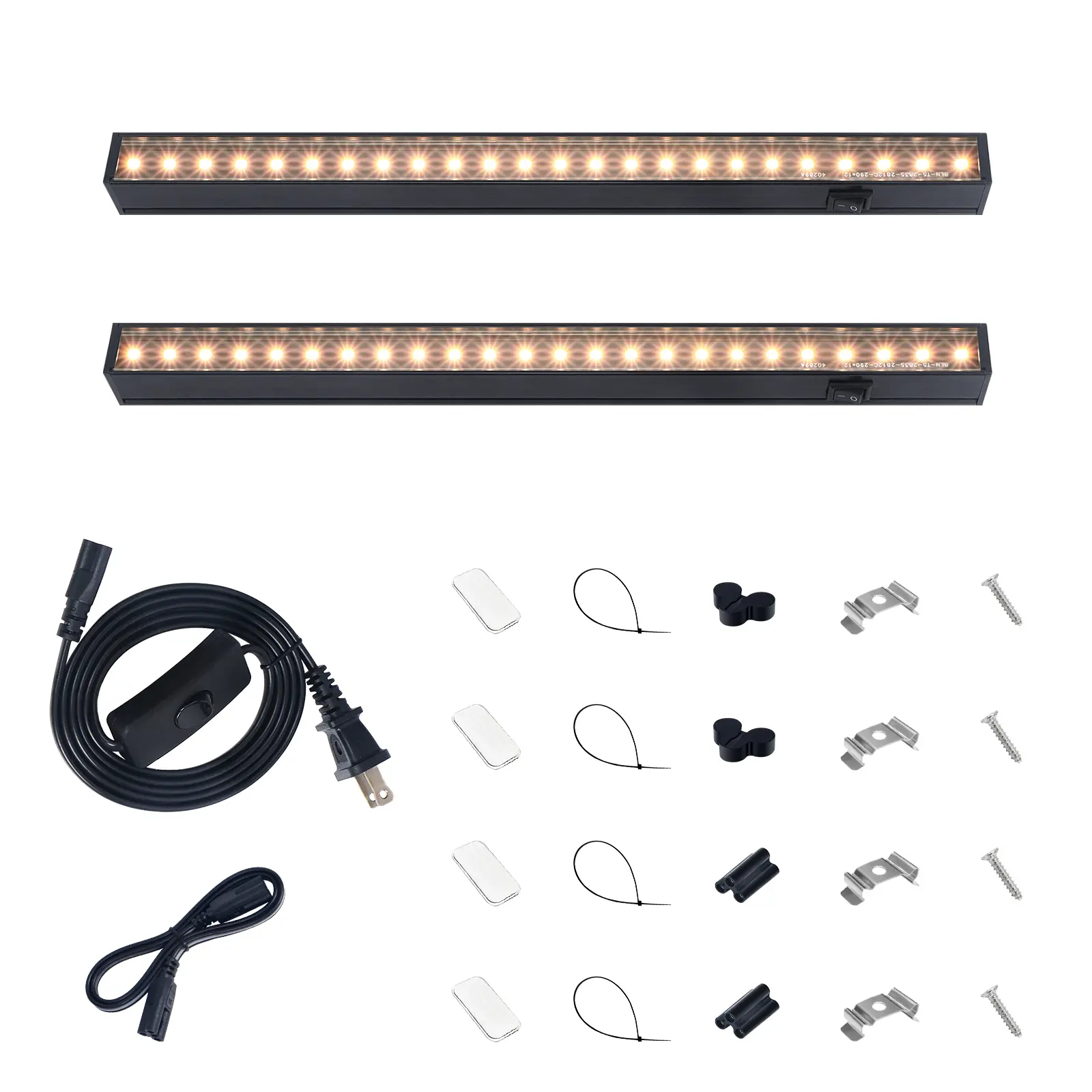 Barrina T5 Grow Lights with Black Cover, 1FT 10W (2 X 5W) with Magnetic Design, Full Spectrum, Plug and Play, Linkable, Yellow, 2 Packs