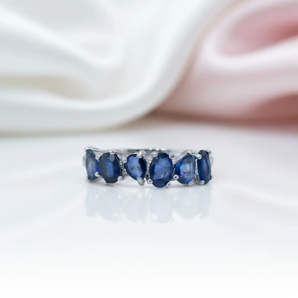 3*4mm Blue Sapphire Wedding Band