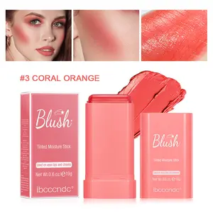 Ibcccndc Water-Proof Twist Blush Stick Long-Lasting Makeup Coral Orange Cosmetic