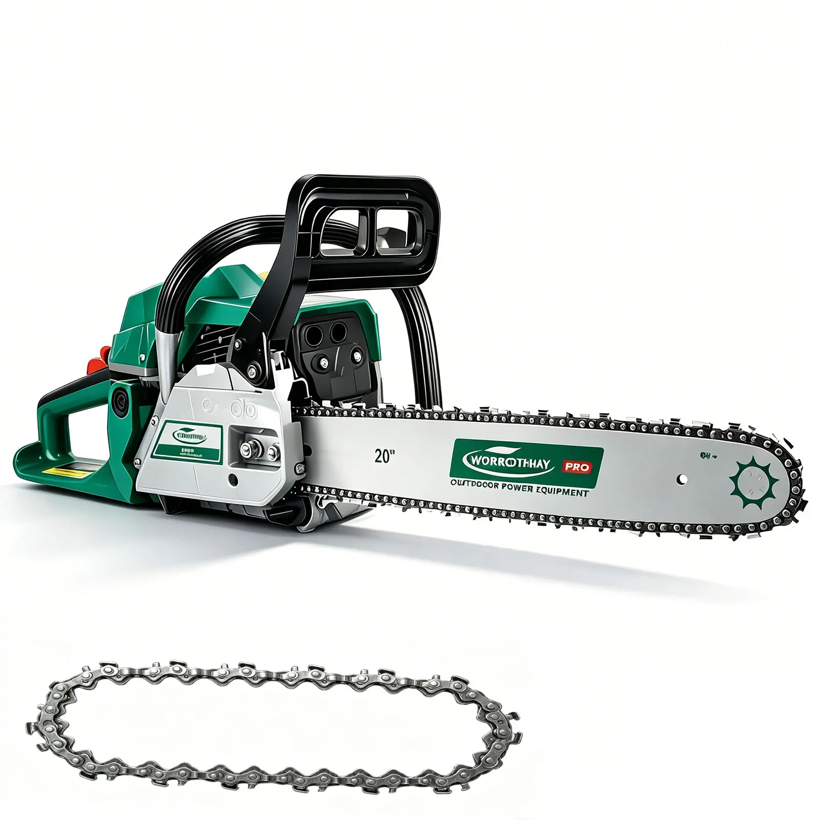 62cc Gas-Drive Powerful Chainsaw, 2-Stroke Engine with 14in & 20in Dual Guide Bars - Professional Outdoor Power Tool for Homeowner Effortless Cutting, Limb Removal