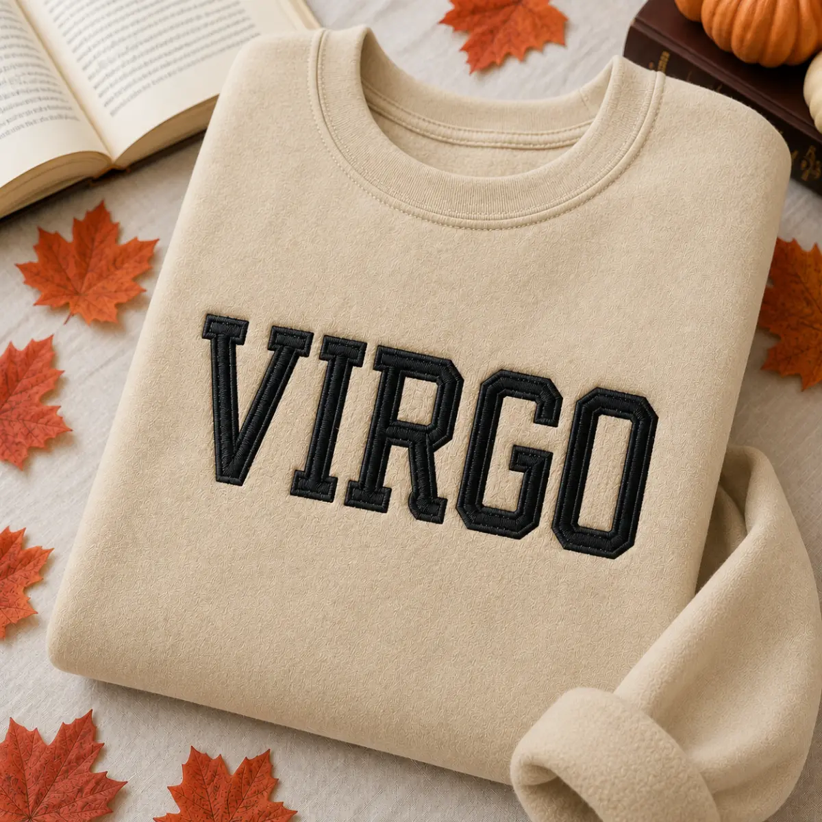 [Full 12 Zodiac Team - Embroidered Only] Virgo Embroidered Sweatshirt, Zodiac Crewneck Sweatshirt, Minimalist Astrology Sweatshirt, Virgo Zodiac Pullover, Embroidered Horoscope Crewneck, Unisex Birthday Gift for Women Men, Celestial Sweatshirt