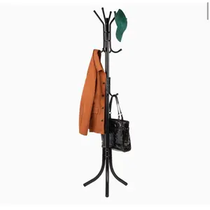 Reader Coat Rack, Hall Tree, Freestanding Organizer, Coat Tree, Hat, Jacket, Purse, Metal, 18"L x 18"W x 68.5"H