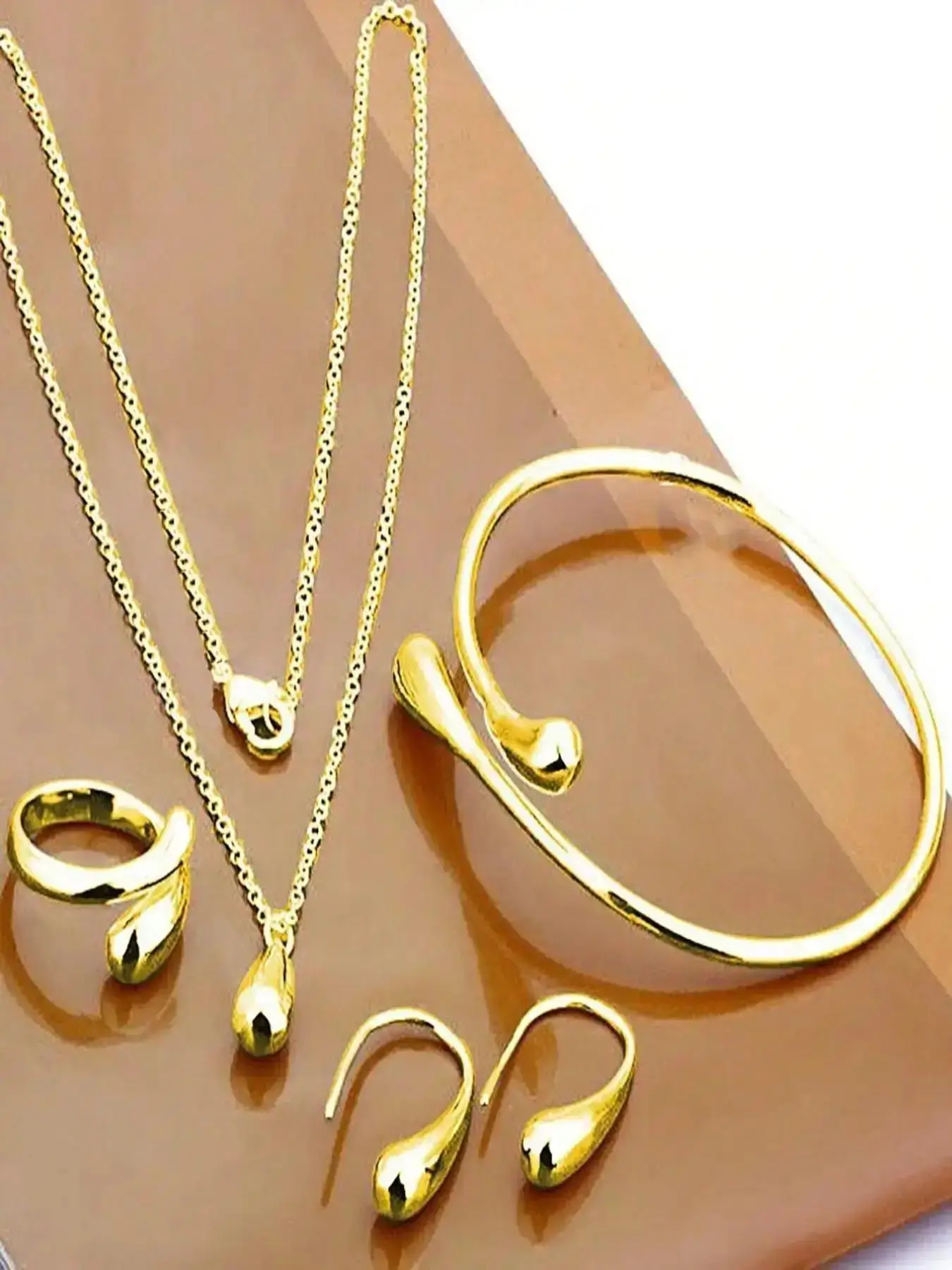 Summer Elegant Fashion Jewelry Set Include Bangle & Pendant Necklace & Ring & Earrings, Trendy All-match & Exquisite Jewelry for Party, Daily Clothing