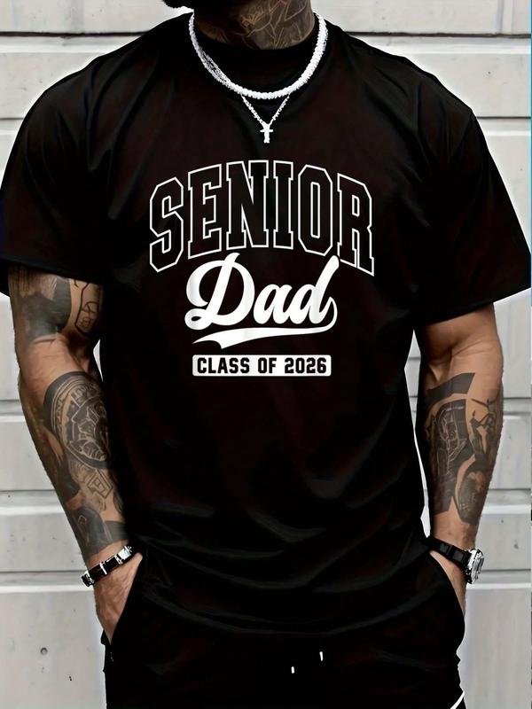 100% Cotton Proud Senior Dad Class Of 2026 Graduation 2026 Senior Dad 26 T-Shirt Women's Men's Graphic Tee Crew Neck summer vacation Tops 100% Cotton Proud Senior Dad Class Of 2026 Graduation 2026 Senior Dad 26 T-Shirt Women's Men's Graphic Tee Crew Neck summer vacation Tops
