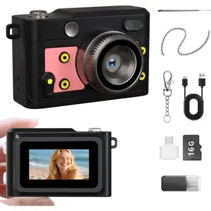 Mini Retro  Camera - 1080P FHD  Digital Camera with 2MP Lens, 0.96" Screen & OTG Adapter with 16GB Card,  Compact Camera  for Birthdays,Beginners, ()
