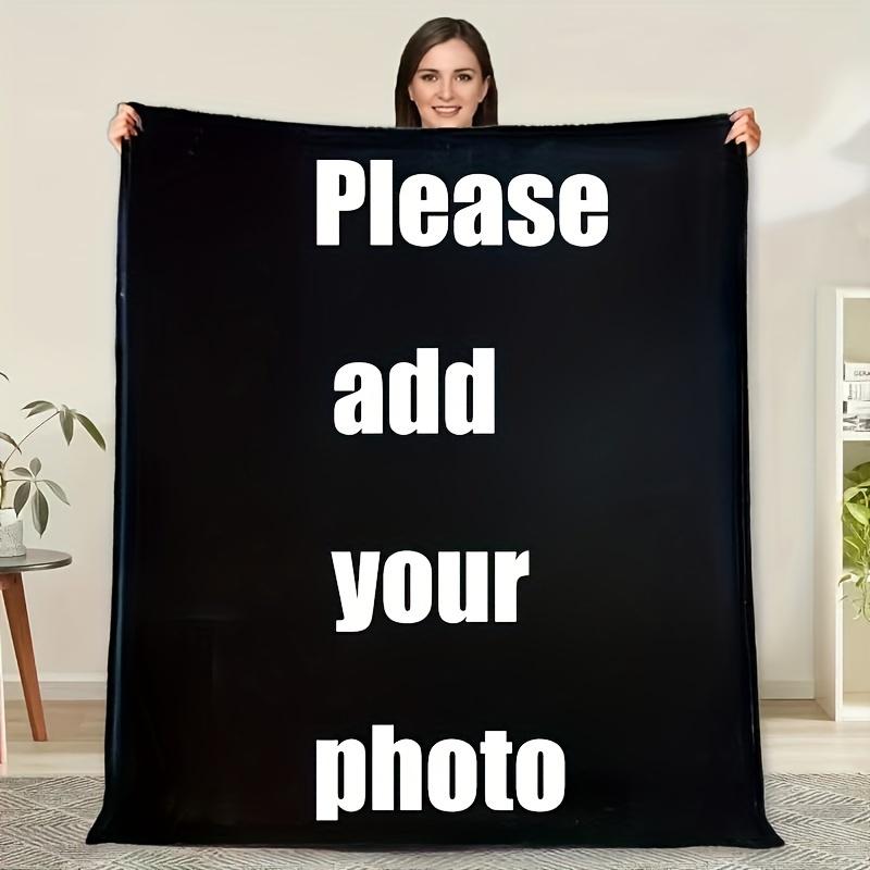 1 Piece Custom Photo Personalized Family Blanket-Ideal Gift for Holidays, Birthdays and Commemorative Events-Warm and Comfortable, Suitable for Family, Travel and Office All Year round Use