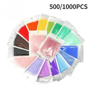 1000pcs Disposable Eyelash Brush Crystal Swabs Mini Mascara Extension Tool False Eyelashes Remover, Single Item Makeup Brushes