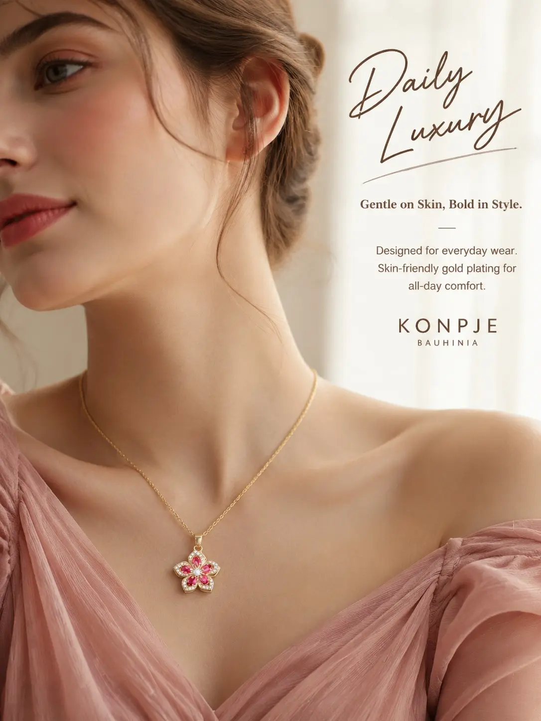 KONPJE Rotating Gold/Silver Flower Necklace – Fidget Pendant with Crystal,Trending Now  – Gold-Tone Adjustable Chain, Versatile Wear for Work & Date Gold Crystal Bloom Necklace  The TikTok Famous Stress-Relieving Jewelry – Adjustable & Everyday Elegant,su