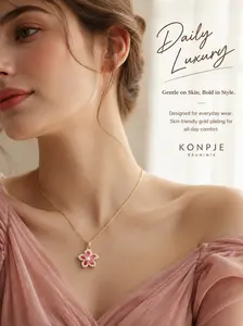 KONPJE Rotating Gold/Silver Flower Necklace – Fidget Pendant with Crystal,Trending Now  – Gold-Tone Adjustable Chain, Versatile Wear for Work & Date Gold Crystal Bloom Necklace  The TikTok Famous Stress-Relieving Jewelry – Adjustable & Everyday Elegant,su
