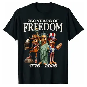 250 Years of Freedom Brainrot Tung Sahur USA Costume Funny T-Shirt meme cotton T-shirt