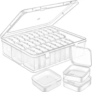 31-Piece Storage Box Set, Transparent Lidded Containers, Portable Multi-Use Organizer for Crafts, Beads, Hair Accessories, Jewelry, Small Hardware