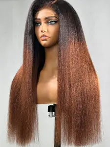 Fashion Natural Ultra-Soft 26 Inch Lace Front Wig, Gradual Yaki Straight Hair, 180% Density, Daily Use, All Seasons