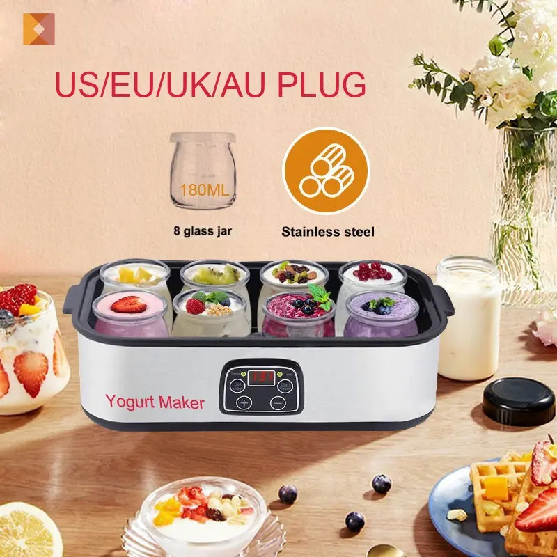 1400ML Large Cap Compact Plastic Fried Yogurt Machine - US Plug Type Homemade Food Maker for Milkshake, Ice Cream, Yogurt Pudding