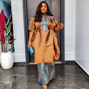 Bronze African elegant robe boubou dress