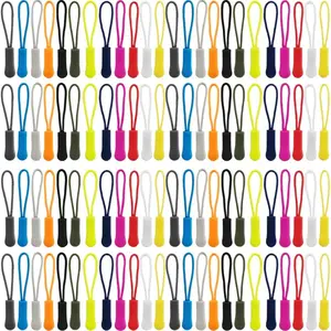 132 Packs Nylon Cord Zipper Pulls,Assorted Colors Zipper Tag Replacement for Clothing, Backpacks, Luggage& Handbags