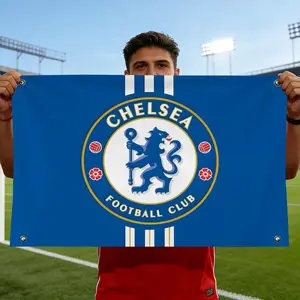 Premier League Chelsea Flags Flag - Ultra Soft Skin-Friendly Machine Washable Fade Resistant Banner | HD Print Lightweight Durable Outdoor Indoor Garden Flag