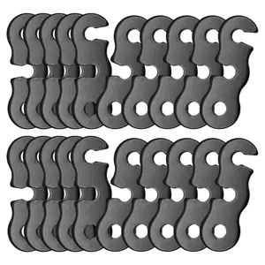 Rope Tensioner Aluminum Alloy Camping Tent Guyline Cord Adjuster – Lightweight Tensioner for Camping, Hiking, Backpacking – Ultralight Tent Stakes Guy Lines Accessories for Windy Conditions (Black, 20 Pack)