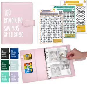 100 Envelopes Money Saving Challenge, Savings Challenges Book with Envelopes & Challenge Tracker, Motivational Process to Save $500, $5,050 and $10,000, Money Saving Binder 100 Pocket Pre-numbered