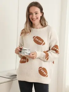 ComfyLuxe Sports Pattern Luxury Soft Sweater