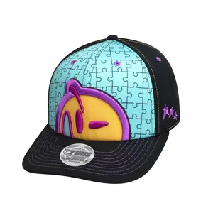 YUMS Fruit Punch Snapback - Curved Bill Hat in Black, Turquoise, Yellow Gold, Pink, and Purple