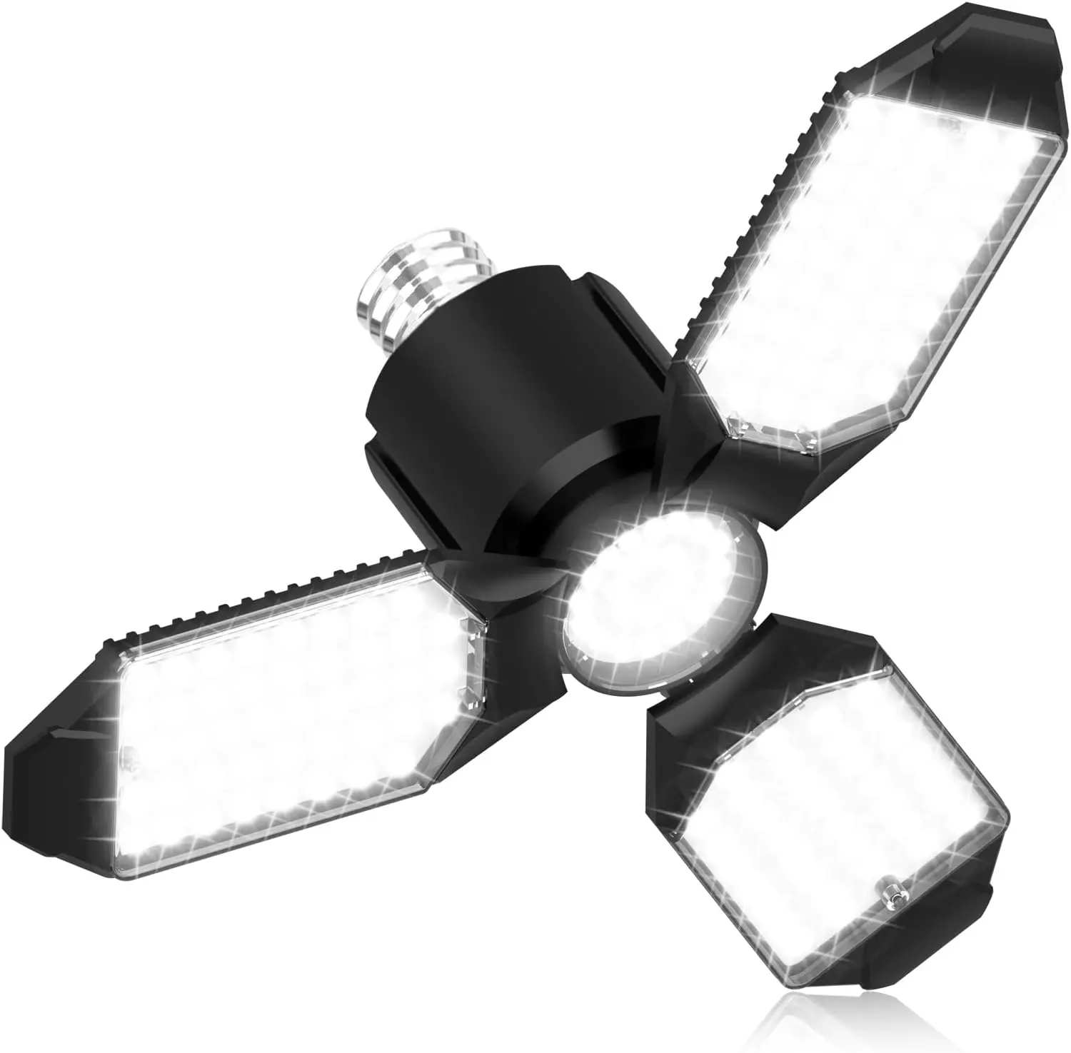 toberich LED Garage Light Bulb, 8000LM Shop Lights with 3+1 Deformable Panels, 6500K Screw in Ceiling Lights for Garage, Workshop, Workbench, Basement