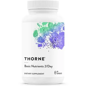 THORNE - Basic Nutrients 2/Day - Comprehensive Daily Multi-Vitamin with Optimal Bioavailability - Vitamin & Mineral Formula - Third-Party Certified - Gluten, Dairy & Soy-Free - 60 Capsules