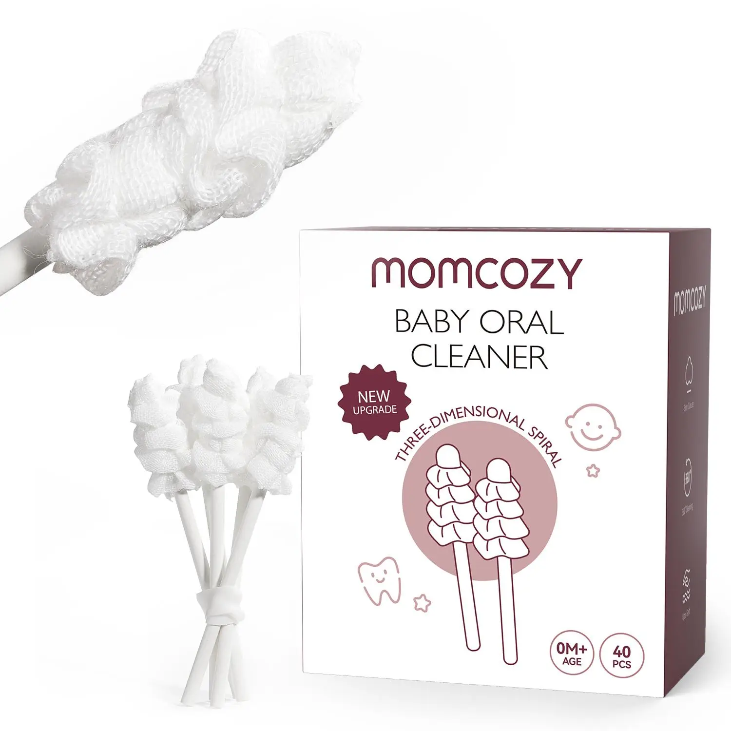 Momcozy Baby Tongue Cleaner Gauze, Baby Toothbrush Disposable Oral Cleaner, Toddler Toothbrush for Tooth Mouth Gum Clean, Infant Toothbrush Oral Clean