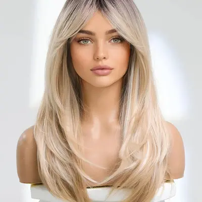 Blonde Hair with Long Curtain Bangs TikTok Shop - Main Image