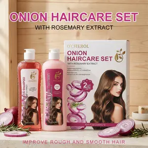 O'CHEROL Onion & Rosemary Shampoo & Olive Conditioner Set, Hair Care Products - Oil Control Antidandruff, Anti Dandruff Cleanser, Nourishes Hair, Improves Frizz, Long-Lasting Scented Aroma