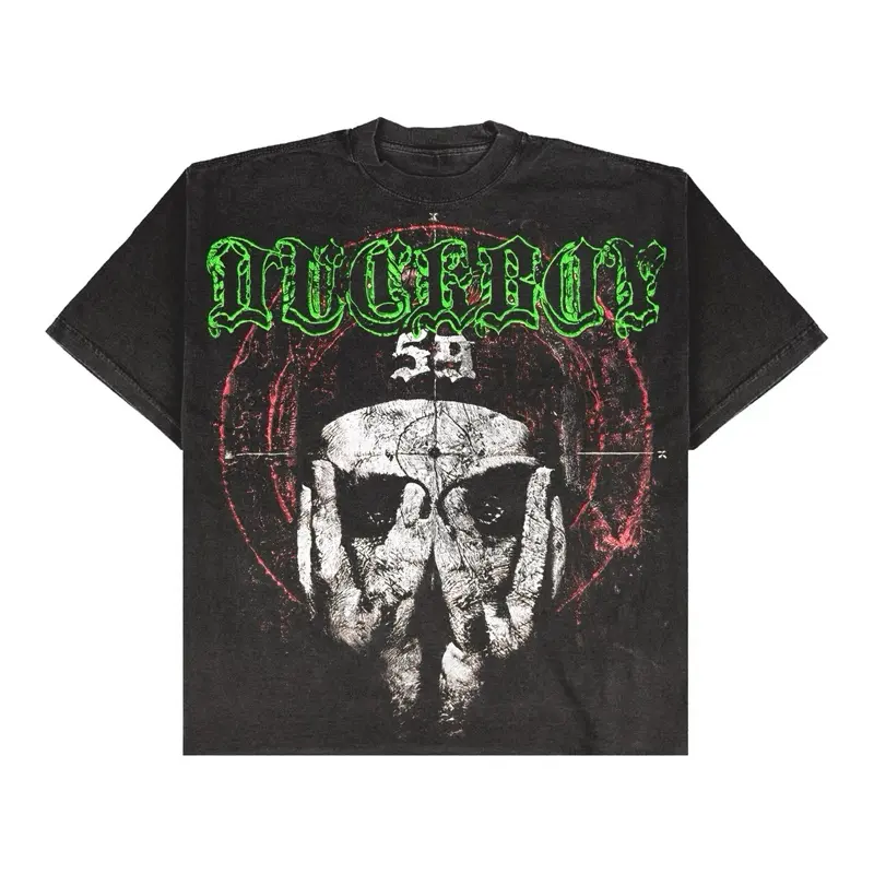 Duck Boy Ruby da Cherry uicideboys Grey Day Black Tshirt with Distressed crosshairs Graphic Design