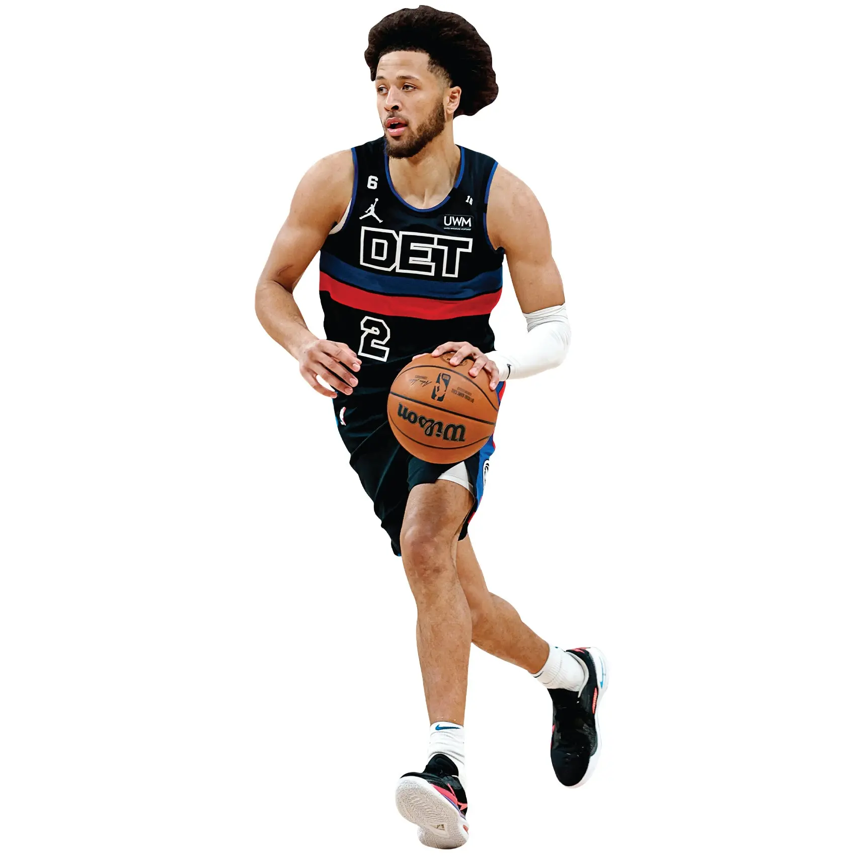 Official NBA Detroit Pistons Cade Cunningham #1 City Jersey RealBig Collection Team-Themed Wall Stickers - Precision Die-Cut Edges, Scratch-Resistant Finish, Reusable Vinyl, Easy-to-Install, Customizable, Game Day, Watch Party Decor