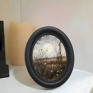 1count, Village fields, retro style landscape wall art, wooden decorative signs (6.8x8.7inch), oval landscape art, oval wall decoration, Fram decoration, Modern Home Decoration, Halloween , Christmas, Thanksgiving decoration.