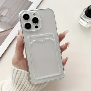 Transparent Simple Clear Card Slot Bag Phone Case Soft Cover, for iPhone 17 Pro Max 17 Air  16 15 14 13 12 11 Pro Plus Pro Max X Xs Max Xr 7 8 Mini, for iPhone Users - Suitable for Everyday Use