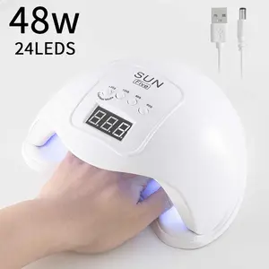 48W UV LED Nail Lamp, 2026 New Upgrade UV Light for Gel Nails with 24 Beads, 4 Timer Nail Dryer, LCD Display, Auto Sensor, Professional Nail Lamps for Gel Polish, Led Manicure Lamp – Perfect Christmas Gifts, White Lamp