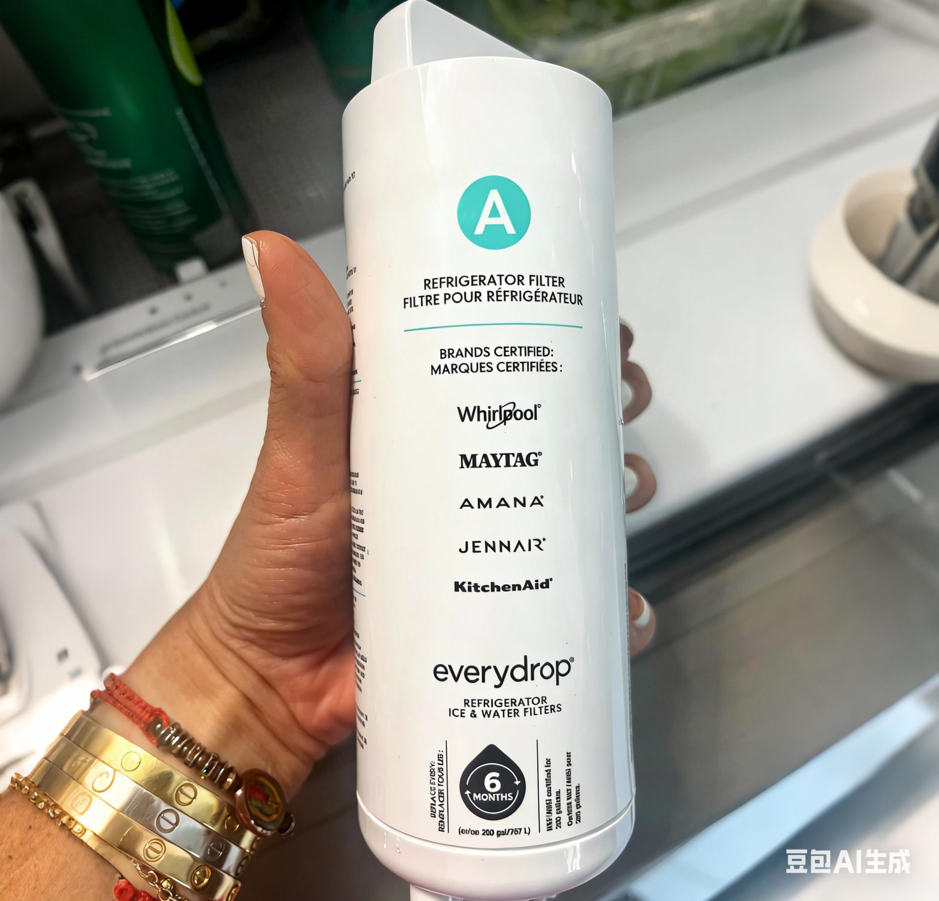EveryDrop EDRARXD1 Refrigerator Water Filter – Filter A for Whirlpool & Maytag – UL Certified to Reduce 74 Contaminants – Each 200 Gal / 6 Months – 1 Year of Clean Water – Save vs. Bottled Water