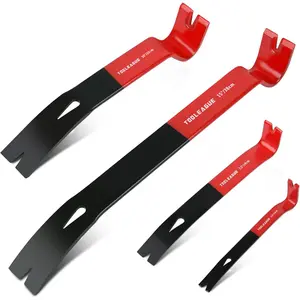 4Pcs Flat Pry Bar Set,5-1/2",7-1/2",10",15" Utility Heavy Duty Crow Bar with Nail Puller,Woodworking Tools for Prying, Scraping, Lifting, Pulling
