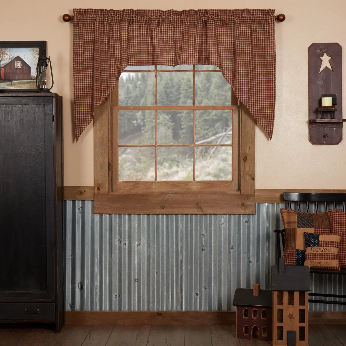 Primitive Patch Swag Curtains