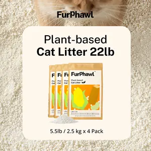 FurPhawl – Cassava Cat Litter, Quick Clumping, 100% Natural, Low Dust, Odor Control, Non-stick formula, Tapioca Cat Litter, Safe for Kitten & Self Cleaning Cat Litter Box, Baking Soda