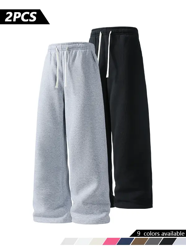 Men’s casual long pants for spring and autumn with a drawstring elastic waistband, loose fit for comfortable, skin-friendly wear; fashionable, trendy sweatpants suitable for both men and women, versatile and multifunctional. Menswear Baggy