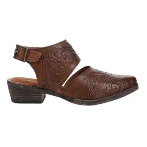 ROPER Womens Dianna Tooled Snip Toe Mule Casual Boots Low Heel 1-2" - Brown