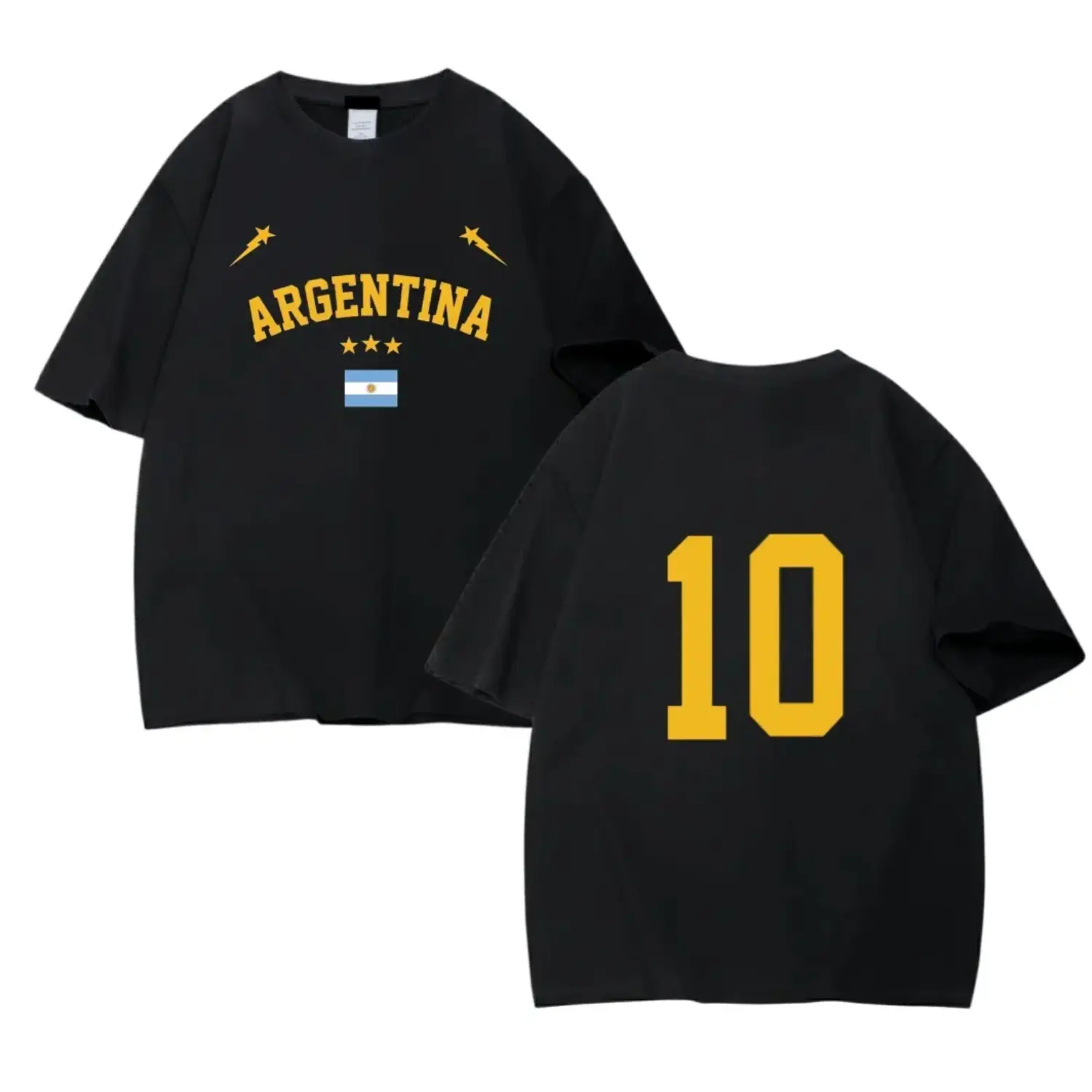 Unisex Men Women Harajuku Streetwear Letter Print Black Shirt Casual Vintage Tee Number 10 Outfit Summer Sweet Wear Top Y2K Football Fan Jersey summervibes️