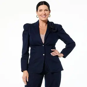 Christian Siriano C Wonder by Christian Siriano Puff-Shoulder Denim Blazer