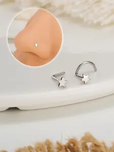20G Star Nose Ring/L shape Nose Stud/Nose Screw/Tiny Nose Jewelry/Nose Piercing/S shape Nose Bar/Minimalist Jewelry