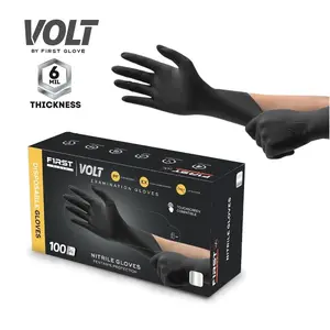 First Glove 1201 Volt Black Nitrile 6 Mil Gloves - Small - Case of 1000