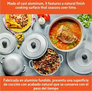 1.5/2.5/5.2qt Cast Aluminum Caldero 3pc Set - 18/22/28cm