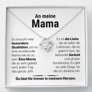 Liebesknoten Halskette für Mama Geschenk für meine Mutter | Frauen Halskette mit Liebesknoten & Herz | Weihnachtsgeschenke To My Mom Gift Necklace Women Love Knot Heart Necklaces Christmas Day Gifts