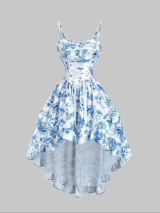 Women's Floral Print Cami Dress, Elegant Romantic Sleeveless Dress for Dating Daily Wear, Ladies Clothes for Summer, Womenswear